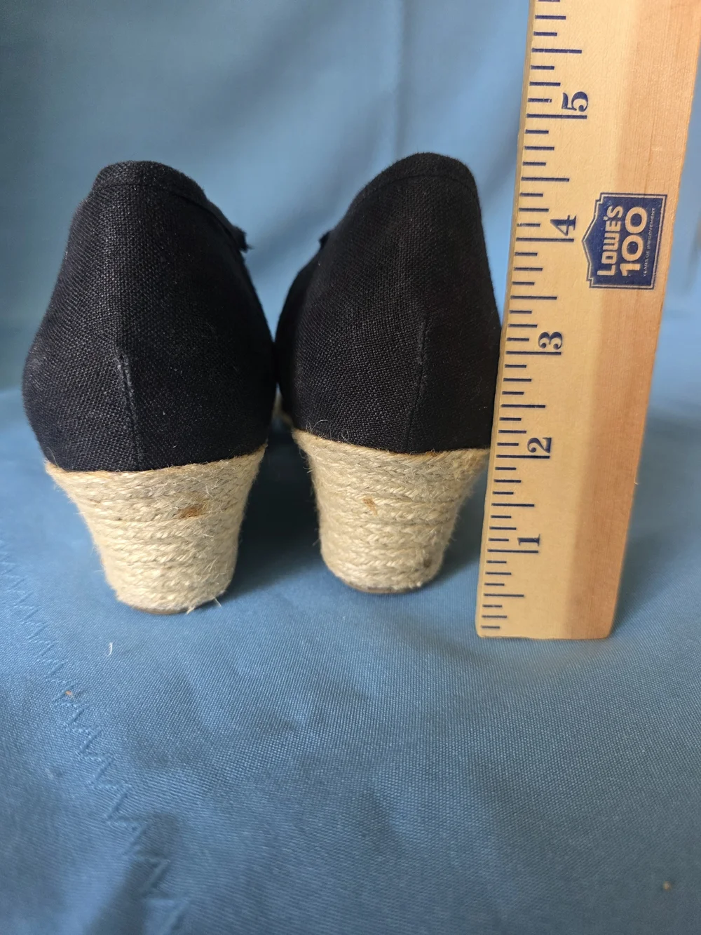 Beacon Black Lace Espadrille Wedge Heels  Size 10N